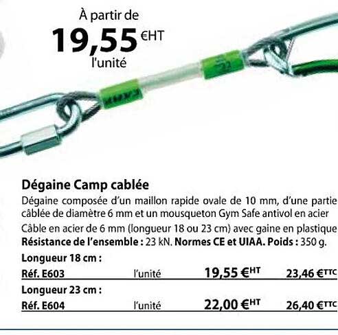 dégaine camp cablée