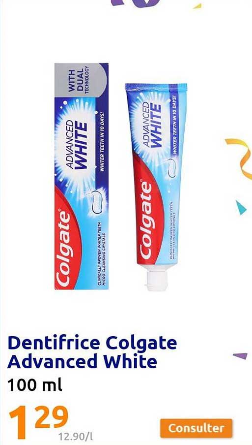 Dentifrice Colgate Advanced White