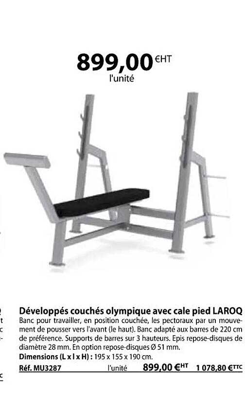 Développés Couchés Olympique Avec Cale Pied Laroq