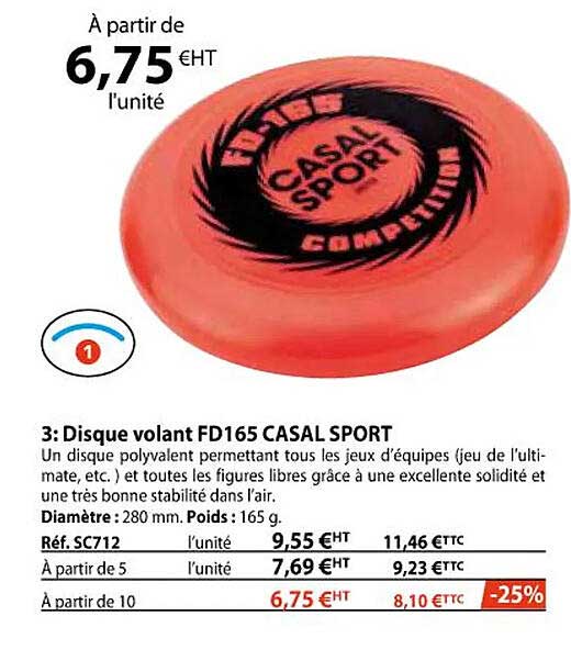 disque volant fd165 casal sport