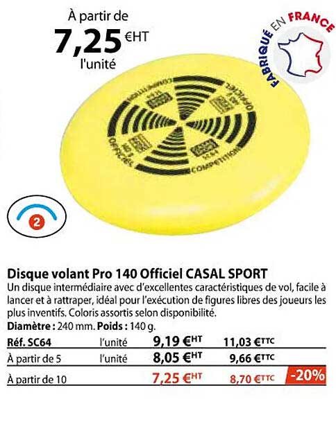 disque volant pro 140 officiel casal sport