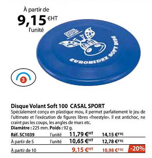 disque volant soft 100 casal sport