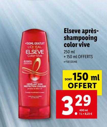 elsève après-shampooing color vive