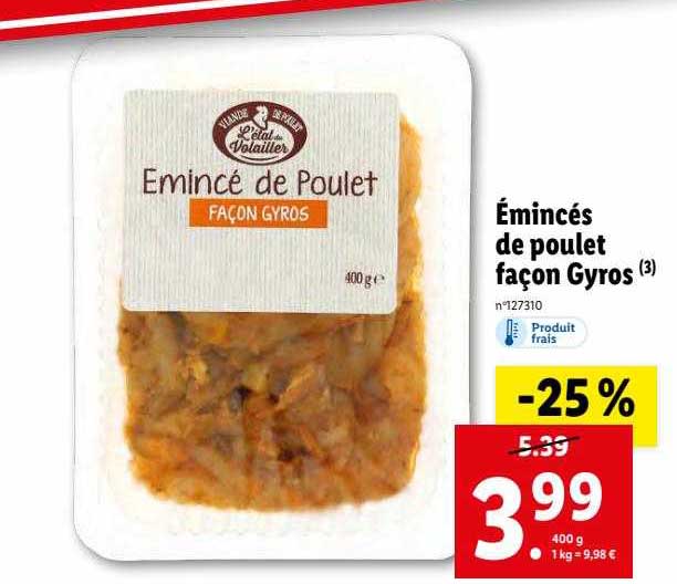 émincés De Poulet Façon Gyros