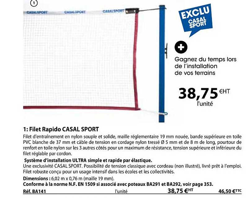 filet rapido casal sport