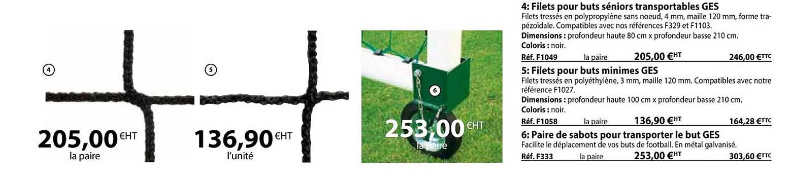 filets pour buts séniors transportables ges, filets pour buts minimes ges