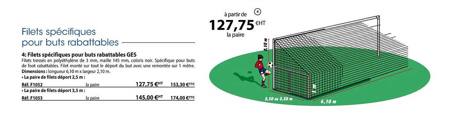 filets spécifiques pour buts rabattables ges