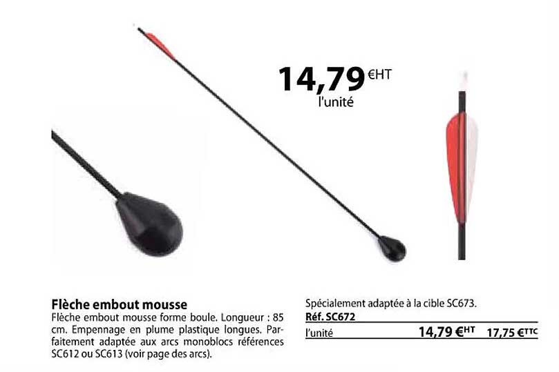 flèche embout mousse