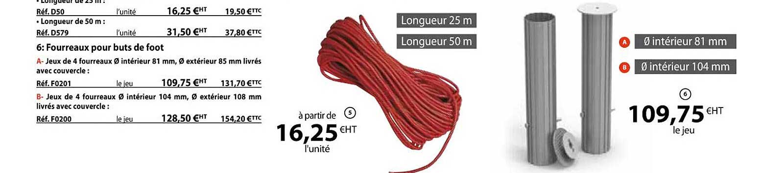 fourreaux pour buts de foot