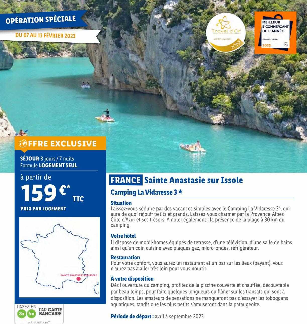 france sainte anastasie sur issole : camping la vidaresse 3*