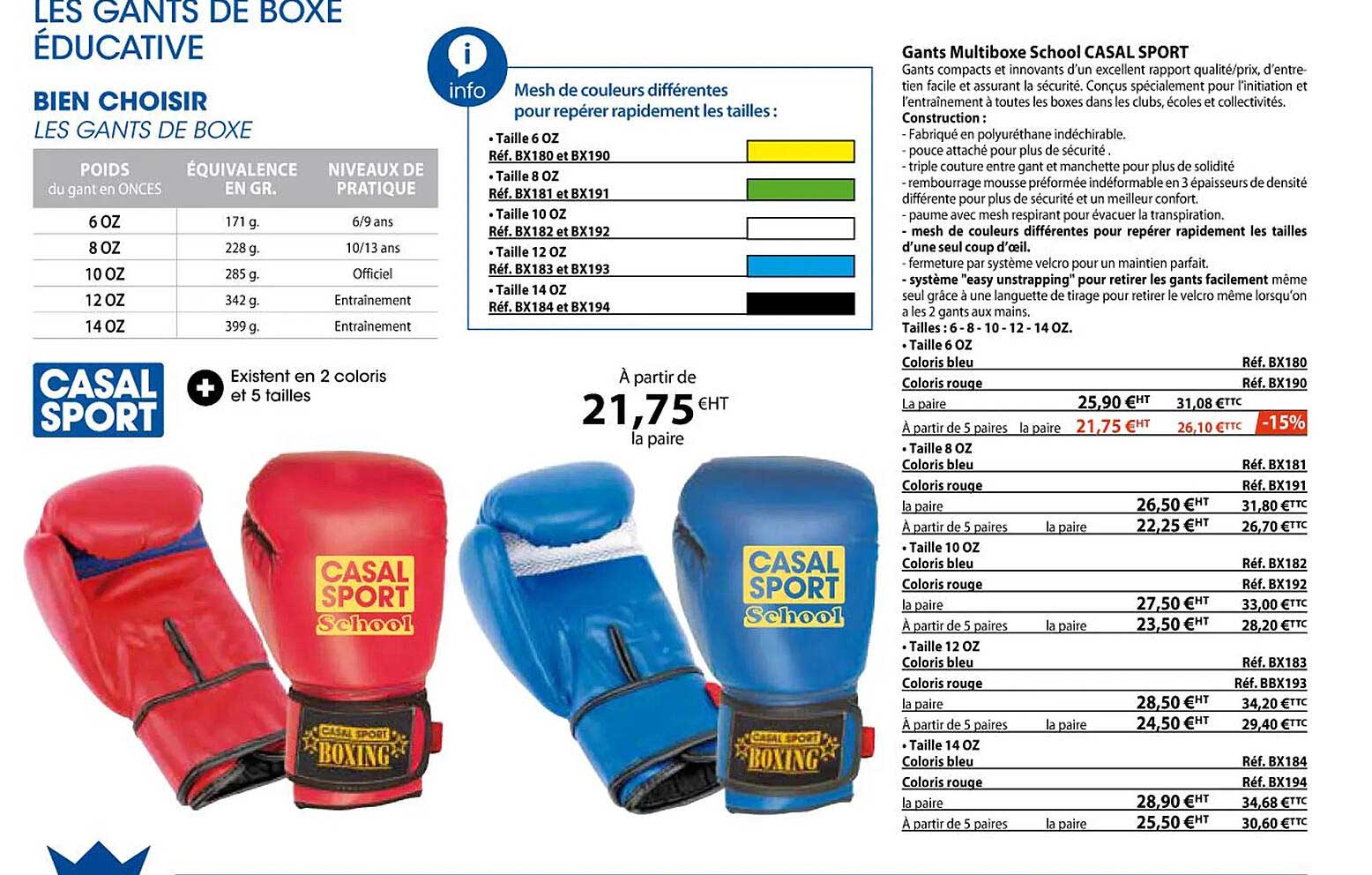 gants multiboxe school casal sport