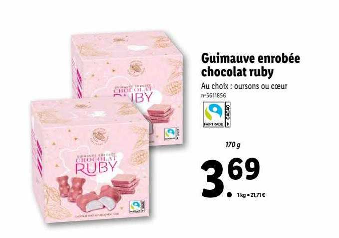 guimauve enrobée chocolat ruby