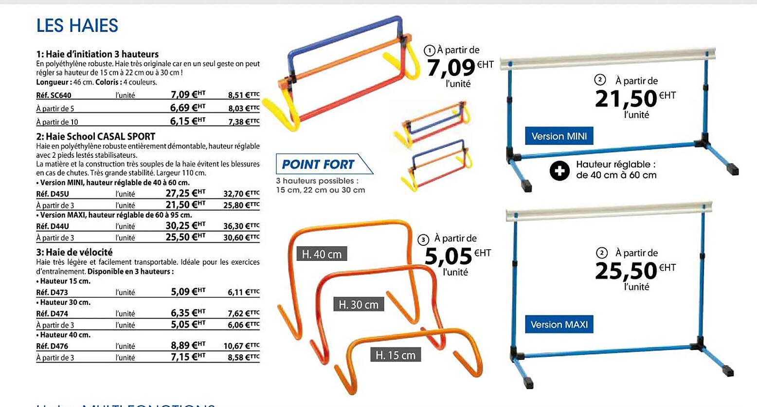 haie d'initiation 3 hauteurs, haie school casal sport, haie de vélocité