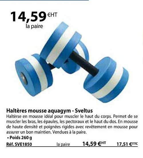 haltères mousse aquagym - sveltus