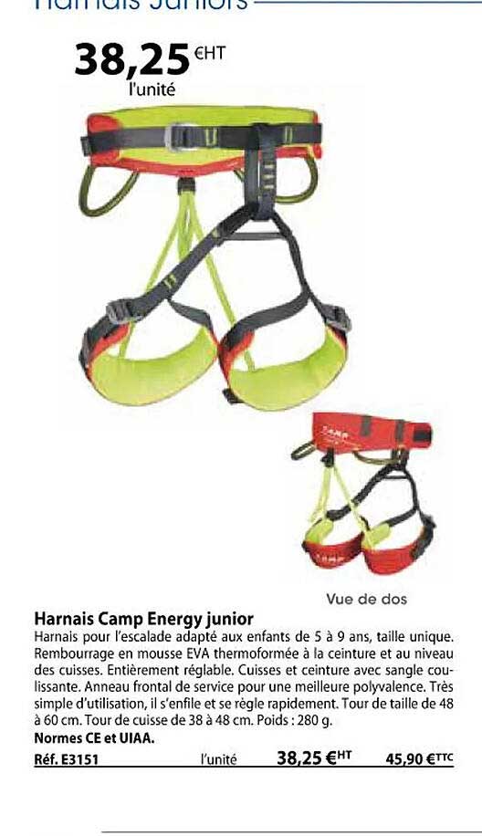 harnais camp energy junior
