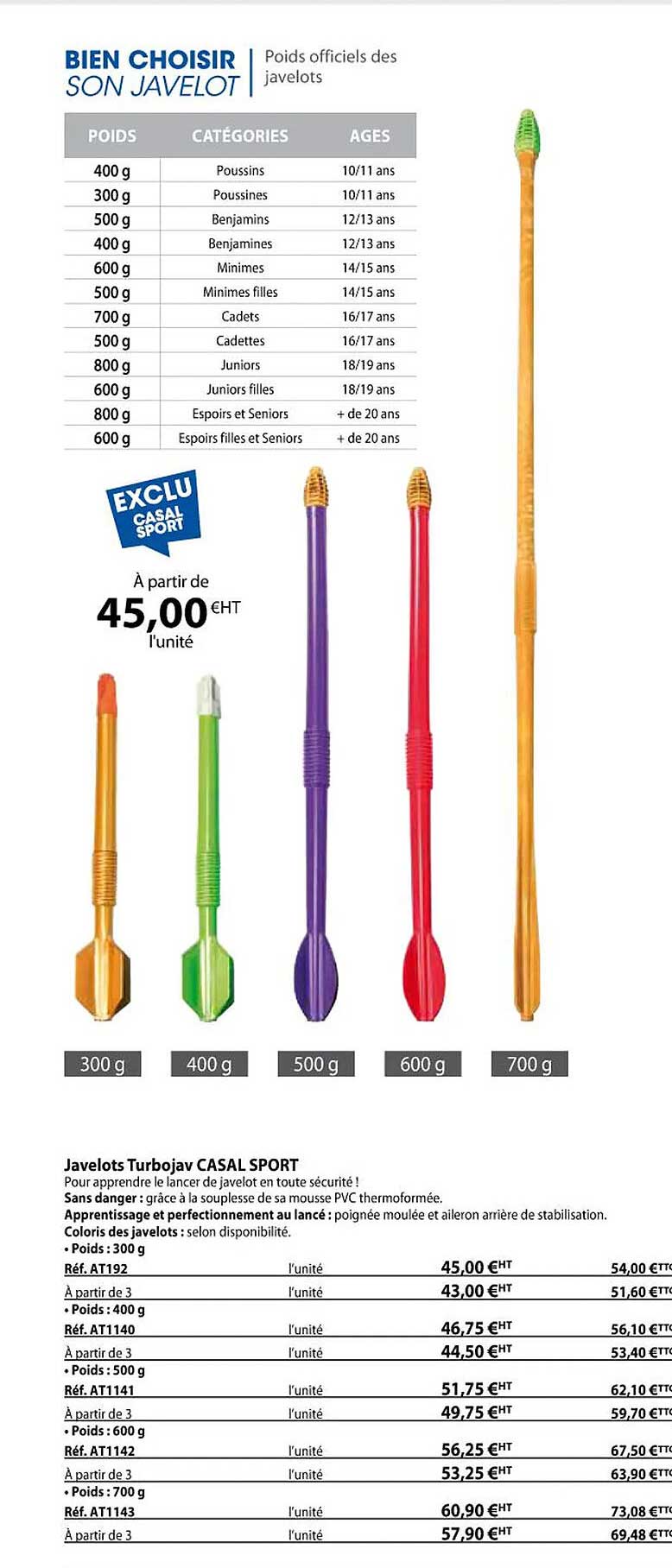 javelots turbojav casal sport