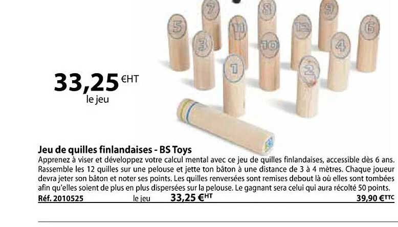jeu de quilles finlandaises - bs toys