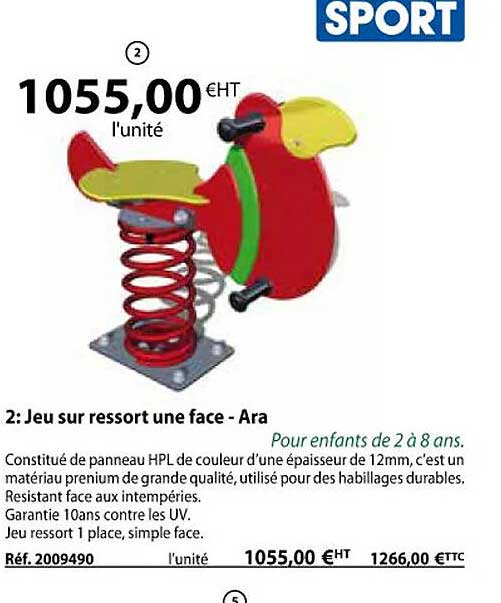jeu sur ressort une face - ara