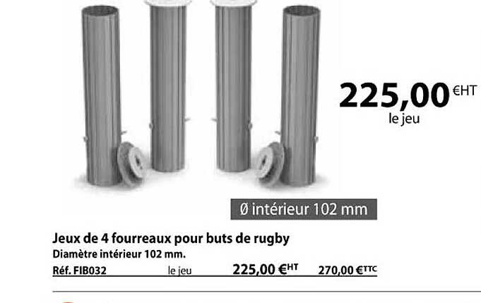 jeux de 4 fourreaux pour buts de rugby