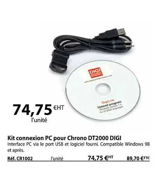 kit connexion pc pour chrono dt2000 digi