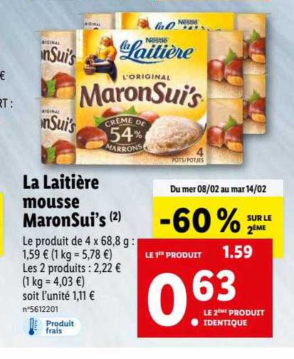 la laitière mousse maron sui's