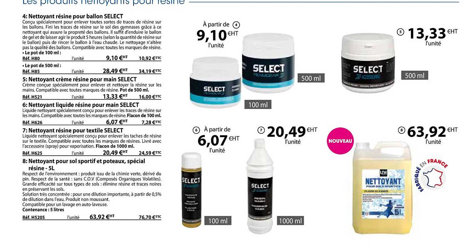 les produits nettoyants pour résine