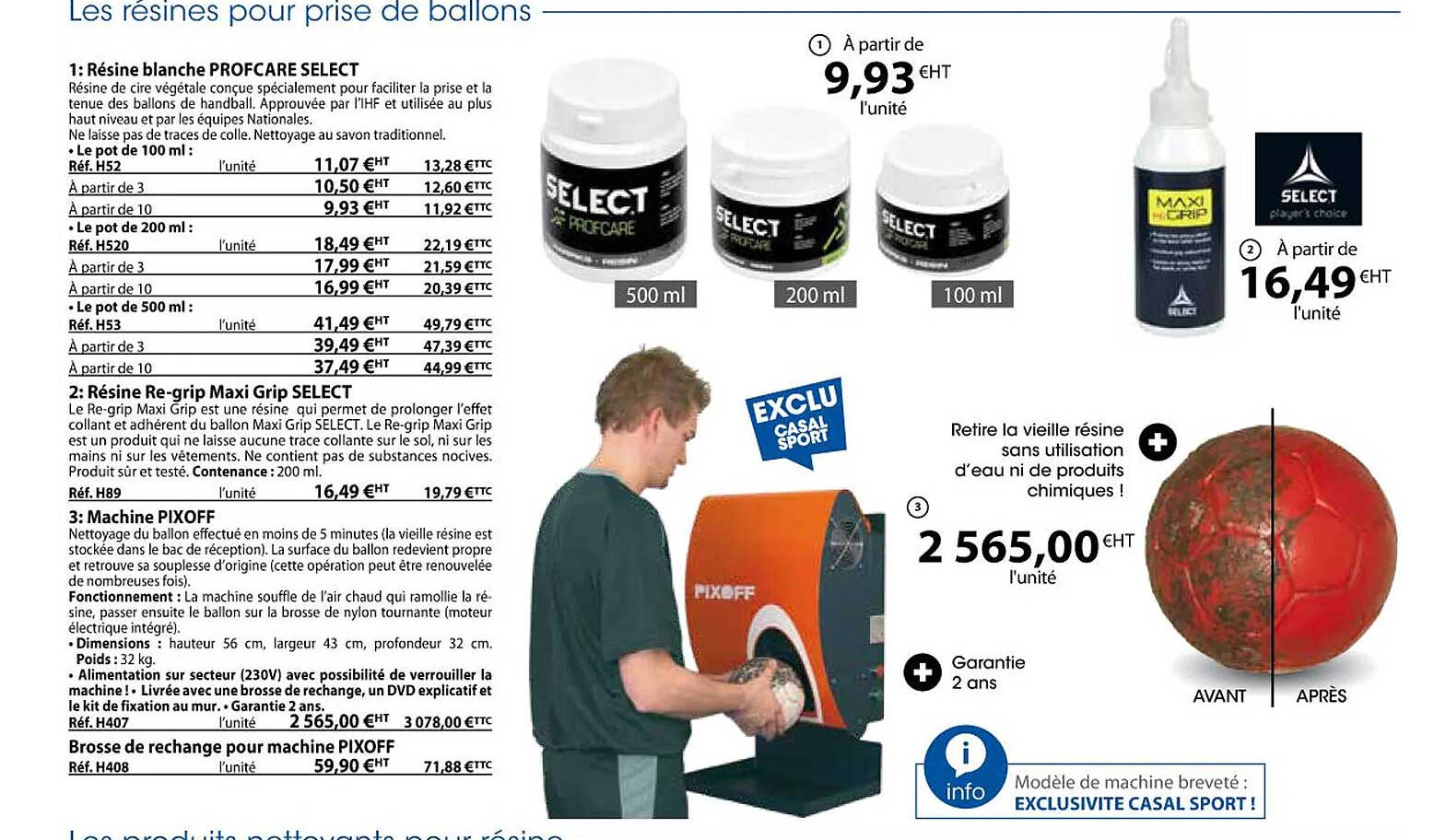 les résines pour prise de ballons