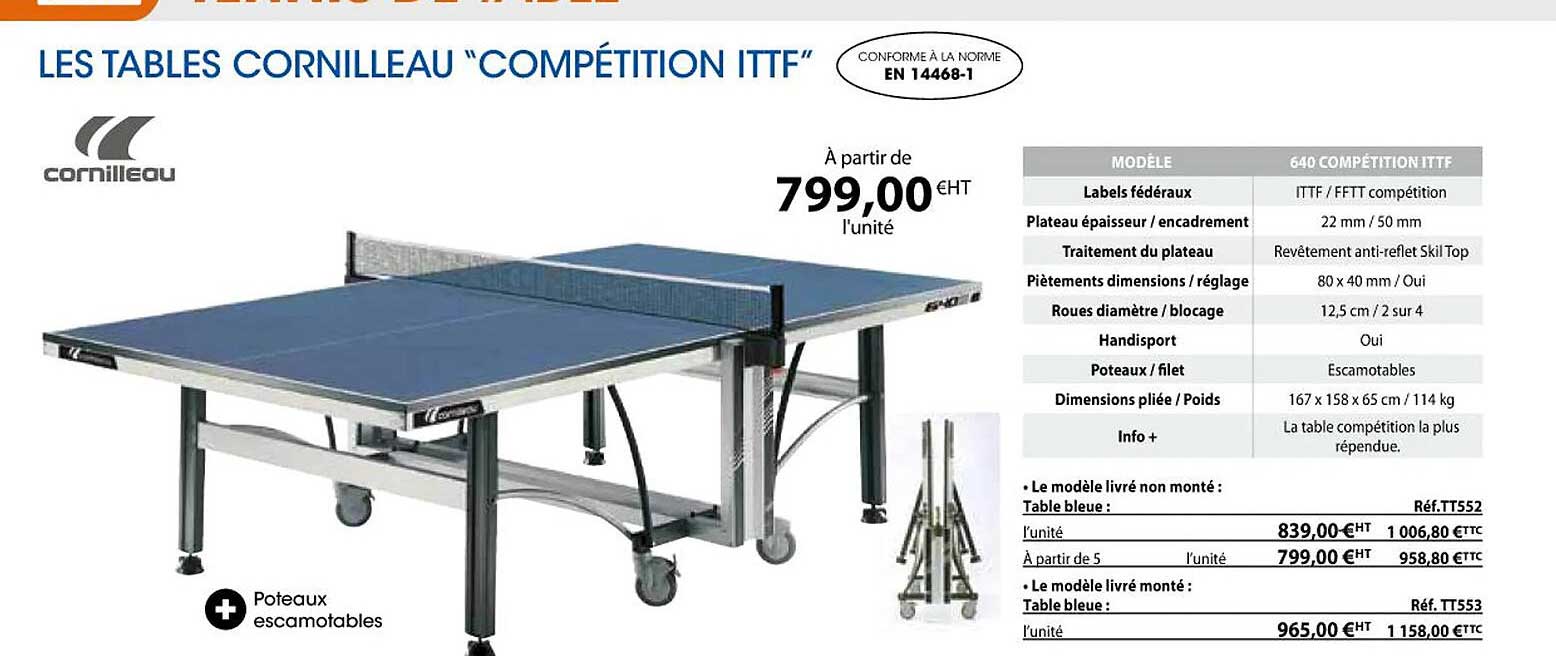 les tables cornilleau "compétition ittf"