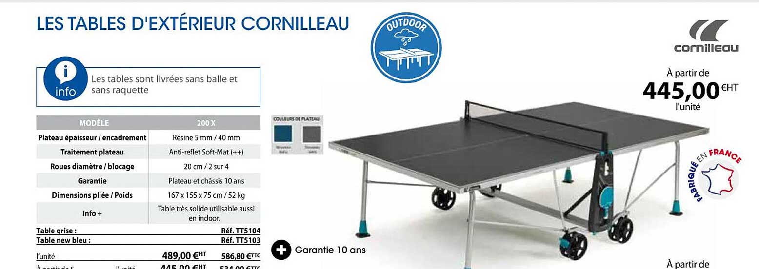 les tables d'extérieur cornilleau