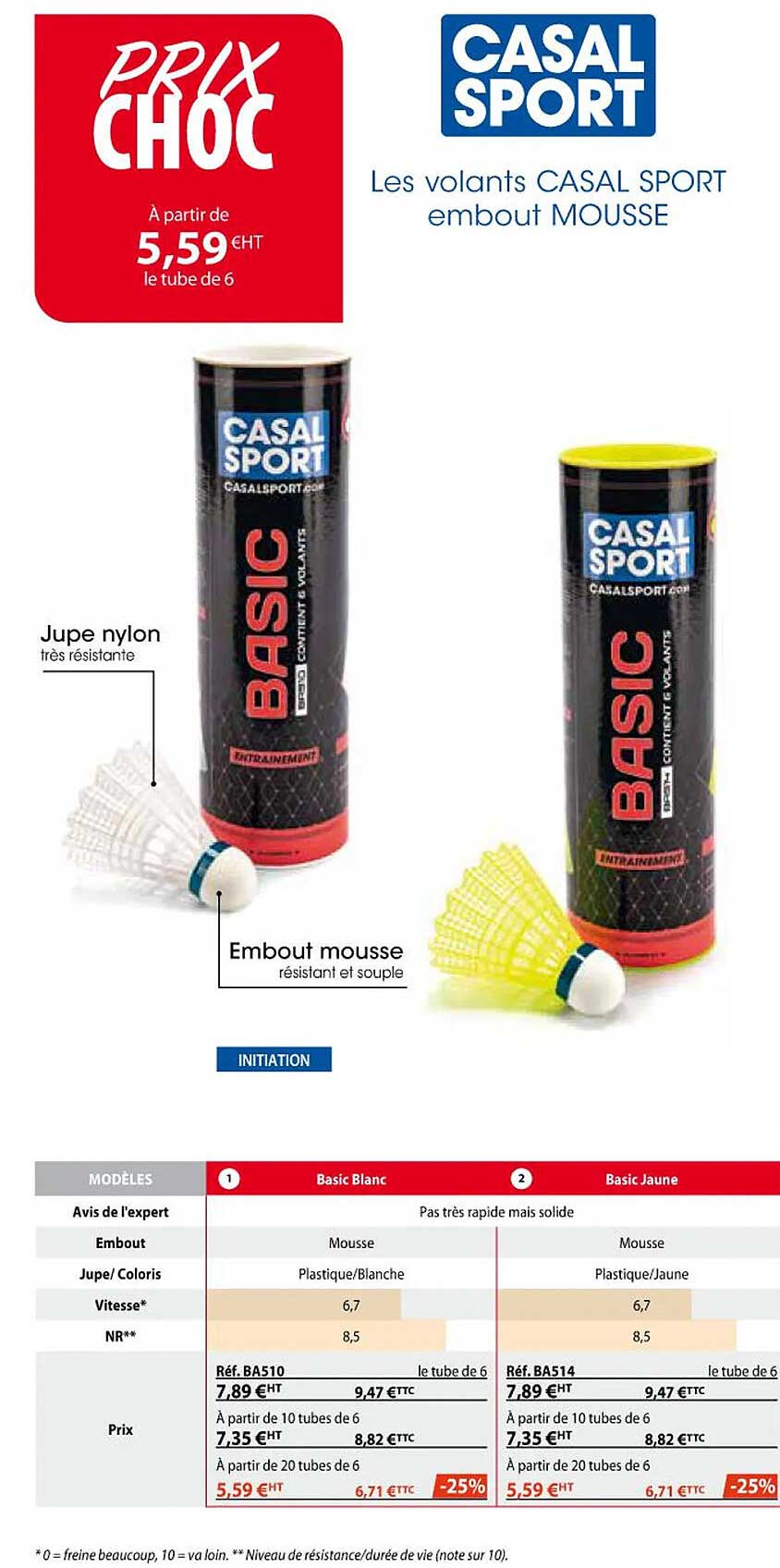 les volants casal sport embout mousse