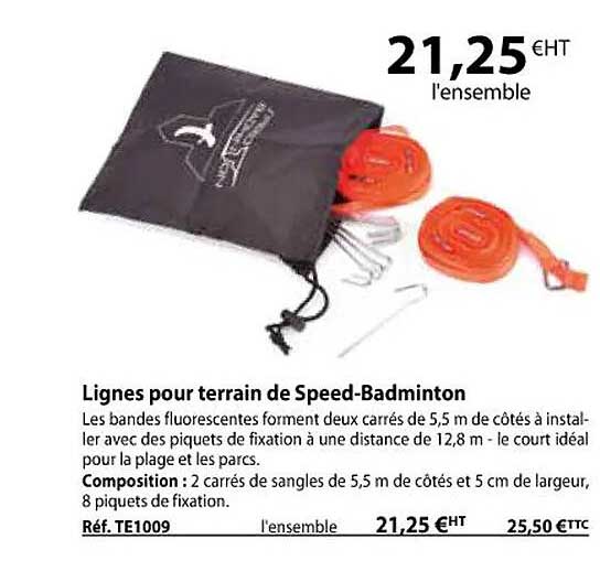 lignes pour terrain de speed-badminton