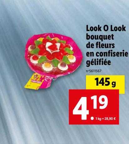 look o look bouquet de fleurs en confiserie gélifiée