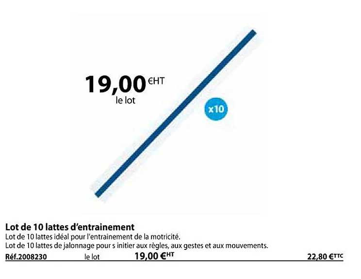 lot de 10 lattes d'entraînement