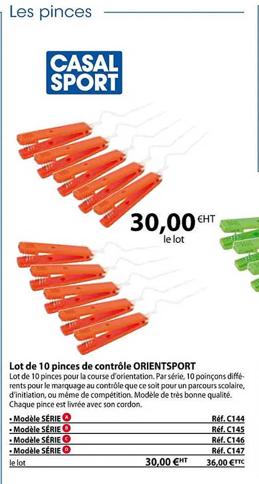 lot de 10 pinces de contrôle orientsport
