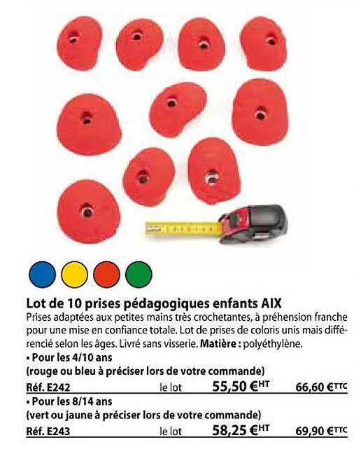 lot de 10 prises pédagogiques enfants aix