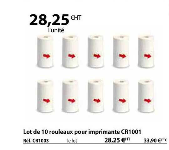 Lot De 10 Rouleaux Pour Imprimante Cr1001