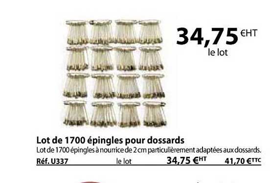 lot de 1700 épingles pour dossards