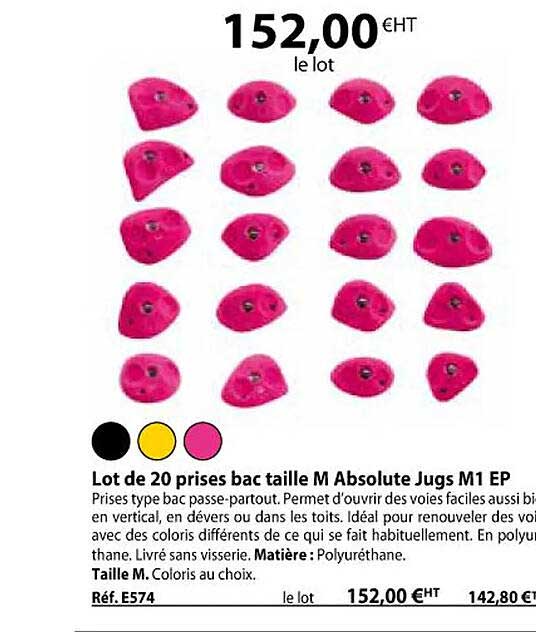 lot de 20 prises bac taille m absolute jugs m1 ep