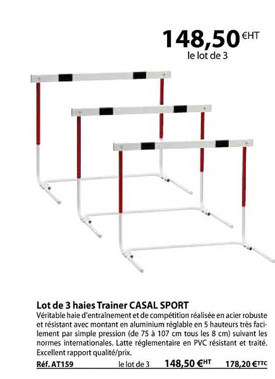 lot de 3 haies trainer casal sport