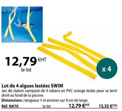 lot de 4 algues lestées swim