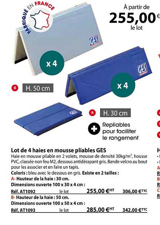 lot de 4 haies en mousse pliables ges