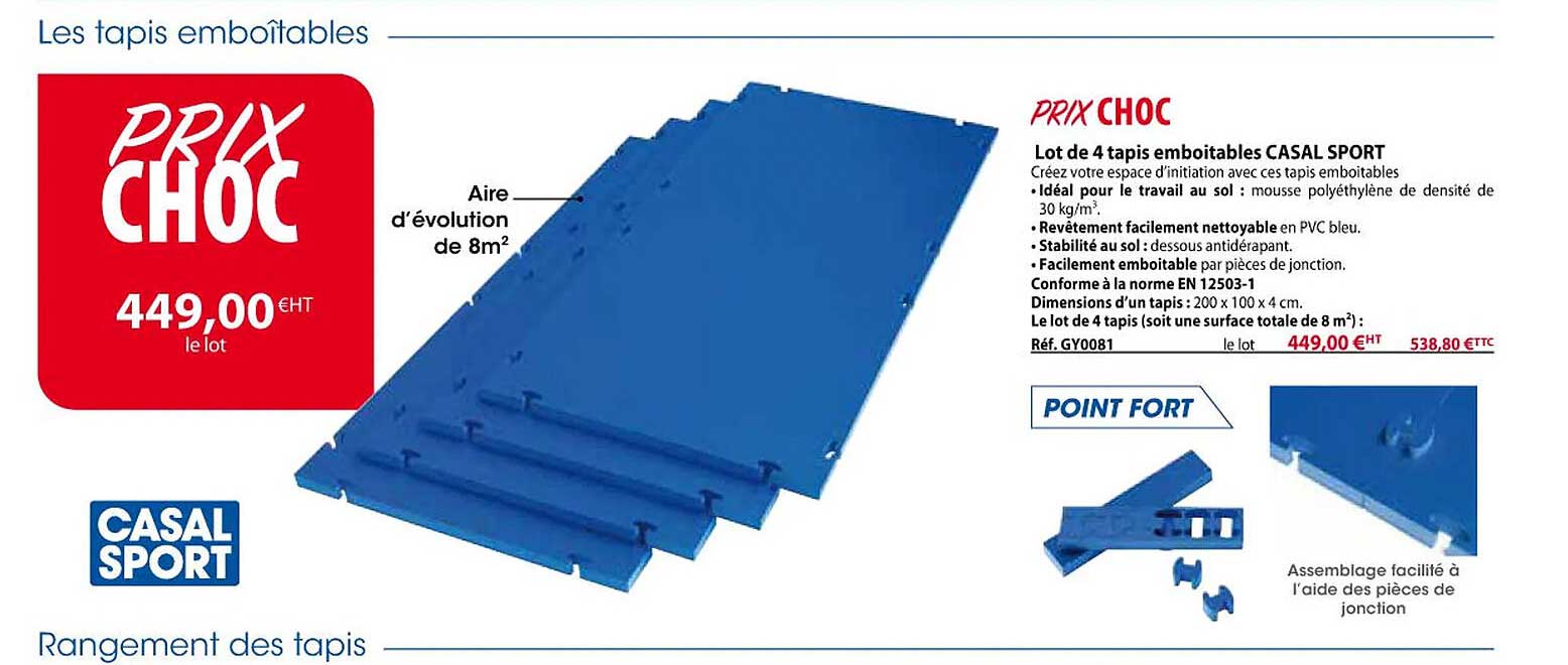 lot de 4 tapis emboitables casal sport