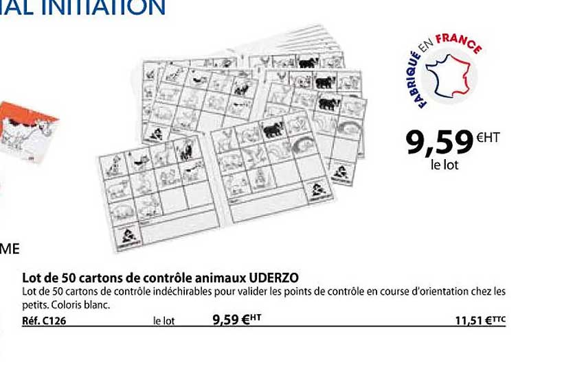 lot de 50 cartons de contrôle animaux uderzo