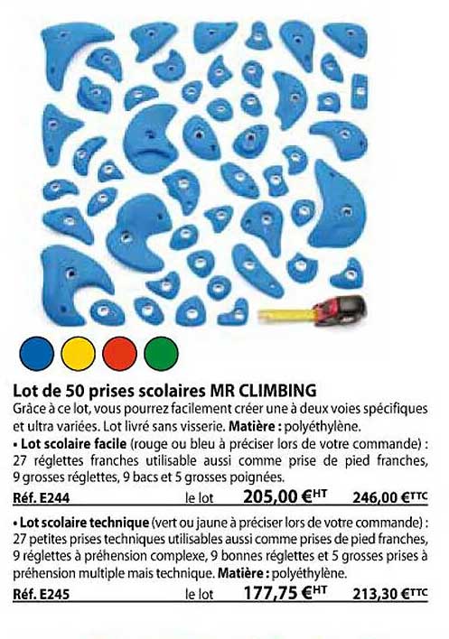 Lot De 50 Prises Scolaires Mr Climbing