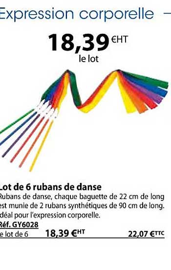 lot de 6 rubans de danse