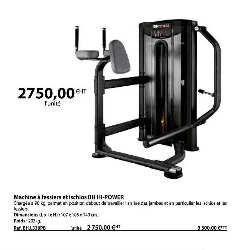 machine à fessiers et ischios bh hi-power