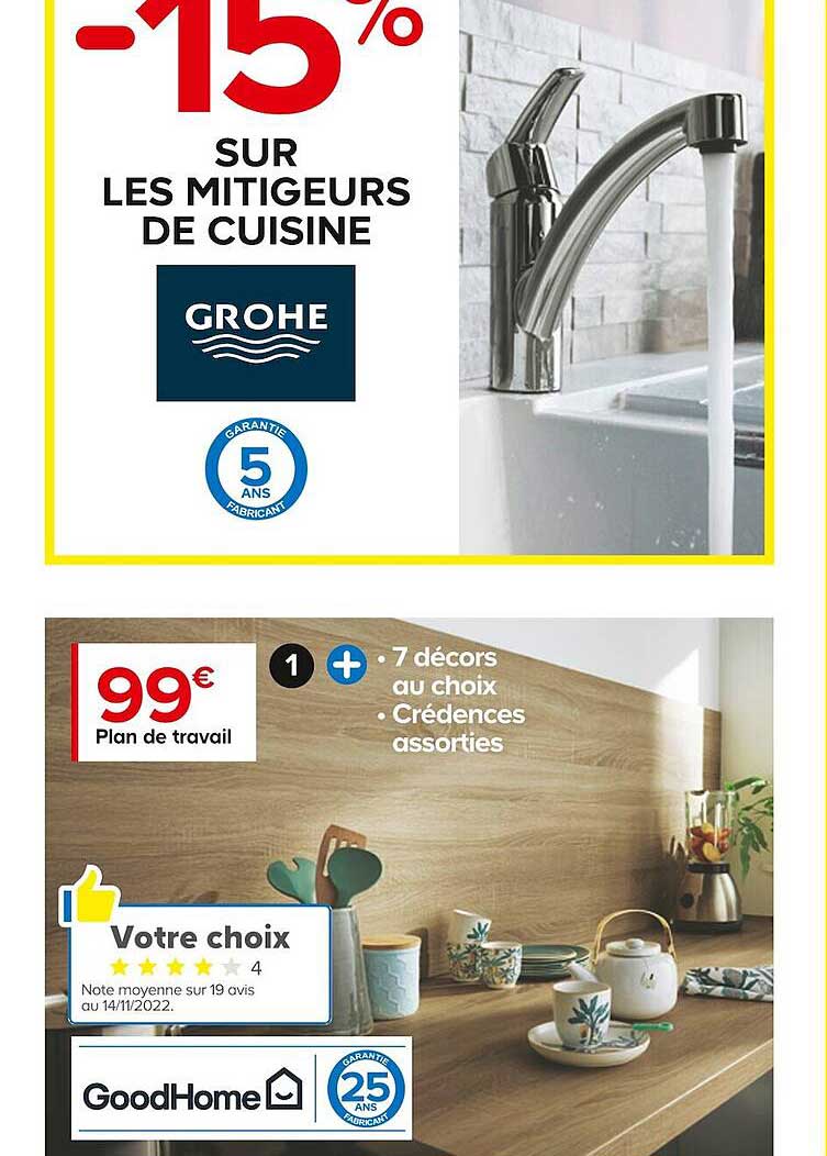 mitigeurs de cuisine grohe goodHome
