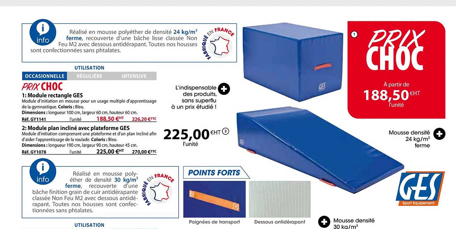 module rectangle ges, module plan incliné avec plateforme ges