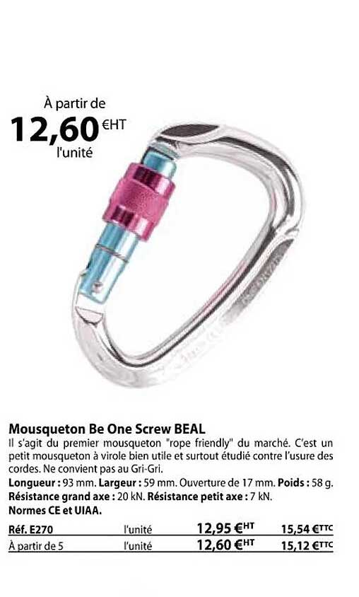 mouqueton be one screw beal