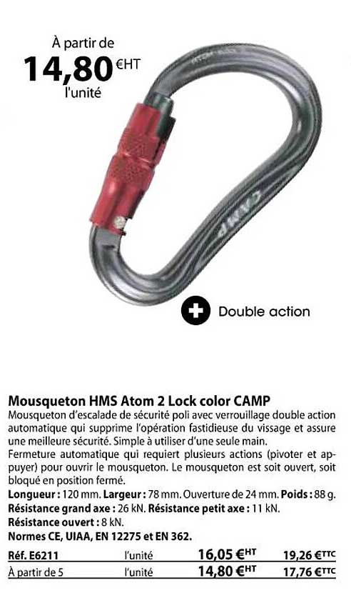 mousqueton hms atom 2 lock color camp